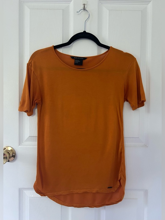 Armani Exchange Tops - Armani Exchange A|X Mustard Lyocell Blend Short Sleeve Top XS